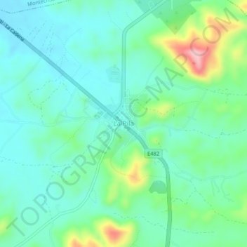 Mapa topográfico La Pila, altitud, relieve