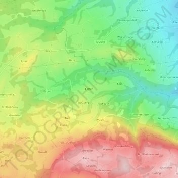 Mapa topográfico Kalten, altitud, relieve