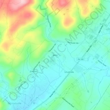 Mapa topográfico Barto, altitud, relieve