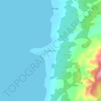 Mapa topográfico Tagolango, altitud, relieve