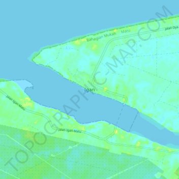 Mapa topográfico Igan, altitud, relieve