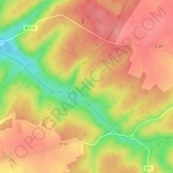 Mapa topográfico La Combe au Loup, altitud, relieve