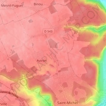 Mapa topográfico Les Tourelles, altitud, relieve