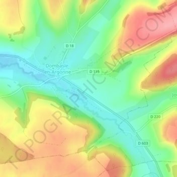 Mapa topográfico Cheminet, altitud, relieve