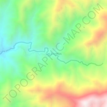 Mapa topográfico Las Estrellas, altitud, relieve