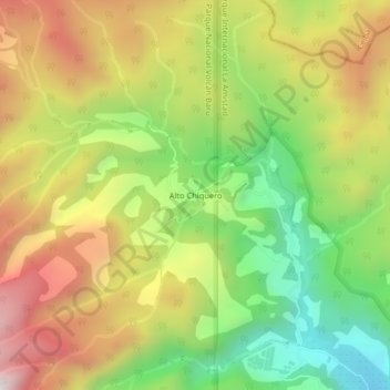 Mapa topográfico Alto Chiquero, altitud, relieve