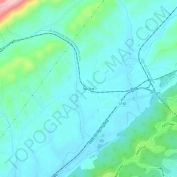 Mapa topográfico Marlow, altitud, relieve