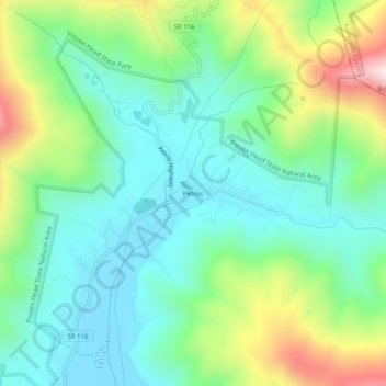 Mapa topográfico Petros, altitud, relieve