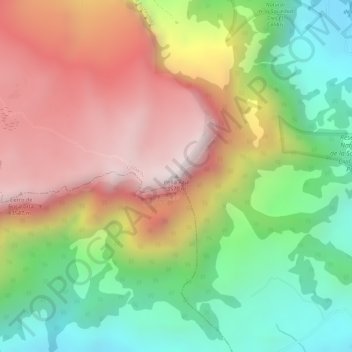 Mapa topográfico Peña Azul, altitud, relieve