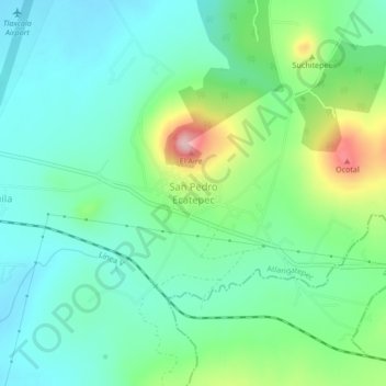 Mapa topográfico San Pedro Ecatepec, altitud, relieve