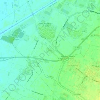 Mapa topográfico Gello, altitud, relieve