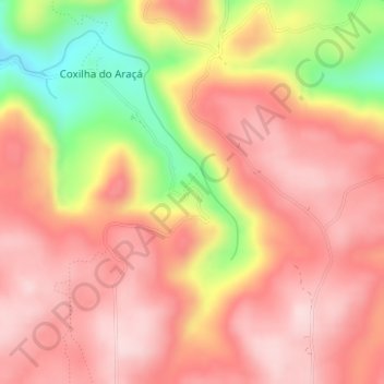 Mapa topográfico Gruta do Índio, altitud, relieve