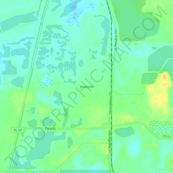 Mapa topográfico Brewster, altitud, relieve