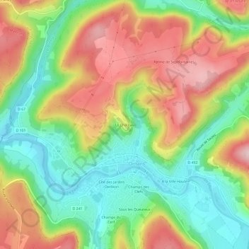 Mapa topográfico Le Château, altitud, relieve