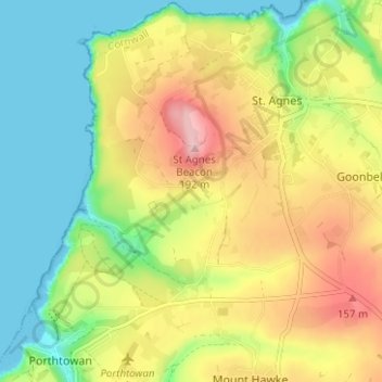 Mapa topográfico Goonvrea, altitud, relieve