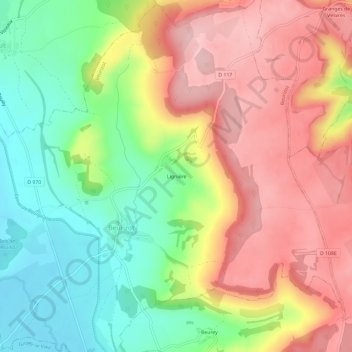Mapa topográfico Lignière, altitud, relieve