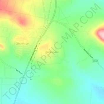 Mapa topográfico Walkerville, altitud, relieve