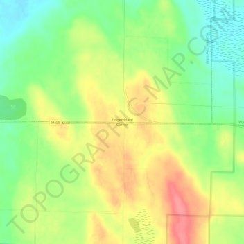 Mapa topográfico Fingerboard Corner, altitud, relieve