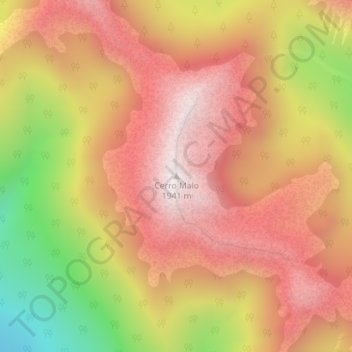 Mapa topográfico Cerro Malo, altitud, relieve