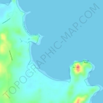 Mapa topográfico Stanage Bay, altitud, relieve