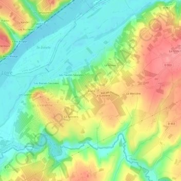 Mapa topográfico L'Écurie, altitud, relieve