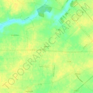Mapa topográfico Boinville, altitud, relieve