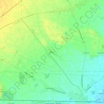 Mapa topográfico Monte, altitud, relieve