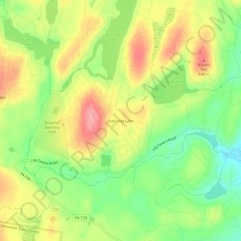 Mapa topográfico Gold Key Lake, altitud, relieve