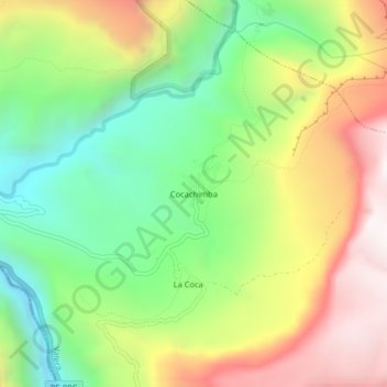 Mapa topográfico Cocachimba, altitud, relieve