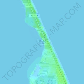 Mapa topográfico Hog Point Cove, altitud, relieve