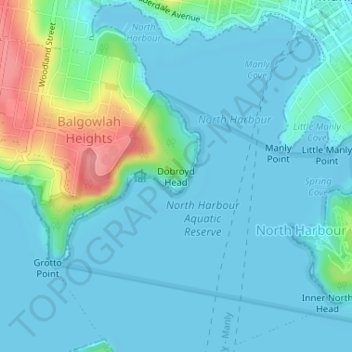 Mapa topográfico Dobroyd Head, altitud, relieve