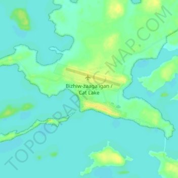 Mapa topográfico Cat Lake, altitud, relieve