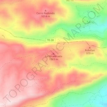 Mapa topográfico La Escaleruela, altitud, relieve