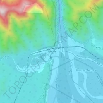 Mapa topográfico Sevoke, altitud, relieve