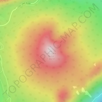 Mapa topográfico Lost Lake Butte, altitud, relieve