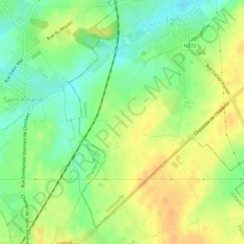 Mapa topográfico Tourne-en-Pierre, altitud, relieve