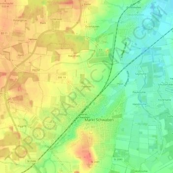 Mapa topográfico Feichten, altitud, relieve