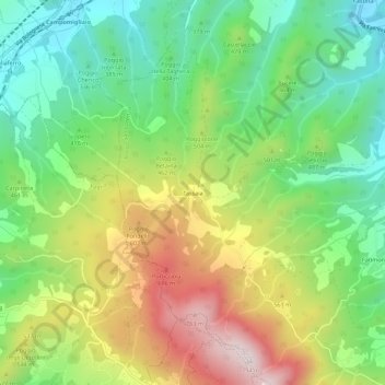 Mapa topográfico Tassaia, altitud, relieve