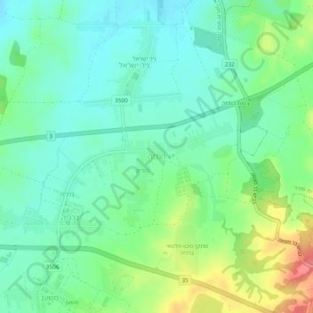 Mapa topográfico Hodiyya, altitud, relieve