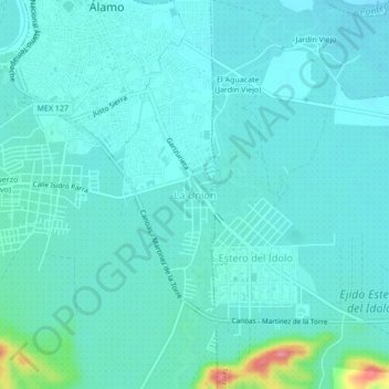 Mapa topográfico La Unión, altitud, relieve