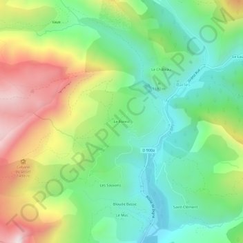 Mapa topográfico Le Forest, altitud, relieve