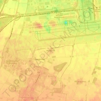 Mapa topográfico Mariabrunn, altitud, relieve