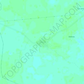 Mapa topográfico Cholul, altitud, relieve