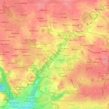 Mapa topográfico Le Ruffa, altitud, relieve