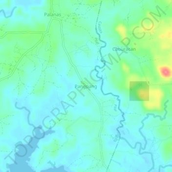 Mapa topográfico Pangpang, altitud, relieve