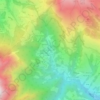Mapa topográfico Molini, altitud, relieve