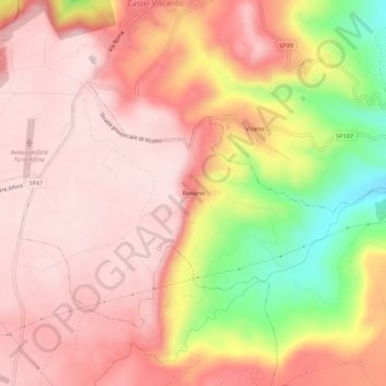 Mapa topográfico Benano, altitud, relieve