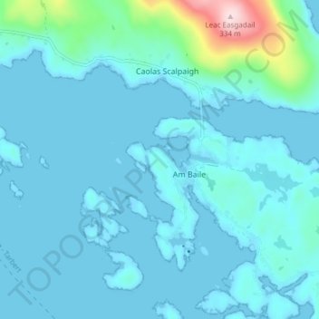 Mapa topográfico Cuddy Point, altitud, relieve