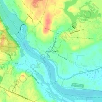 Mapa topográfico Vischer Ferry, altitud, relieve