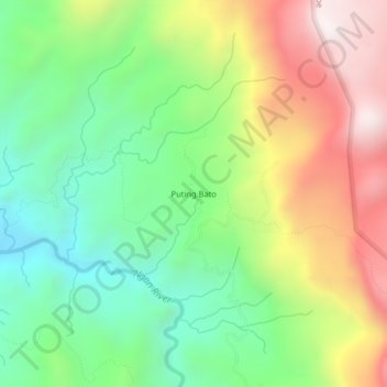 Mapa topográfico Puting Bato, altitud, relieve